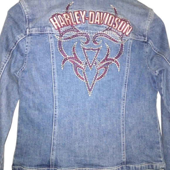 Harley-Davidson Jeans Jacket XS Fade Look - Picture 2 of 6